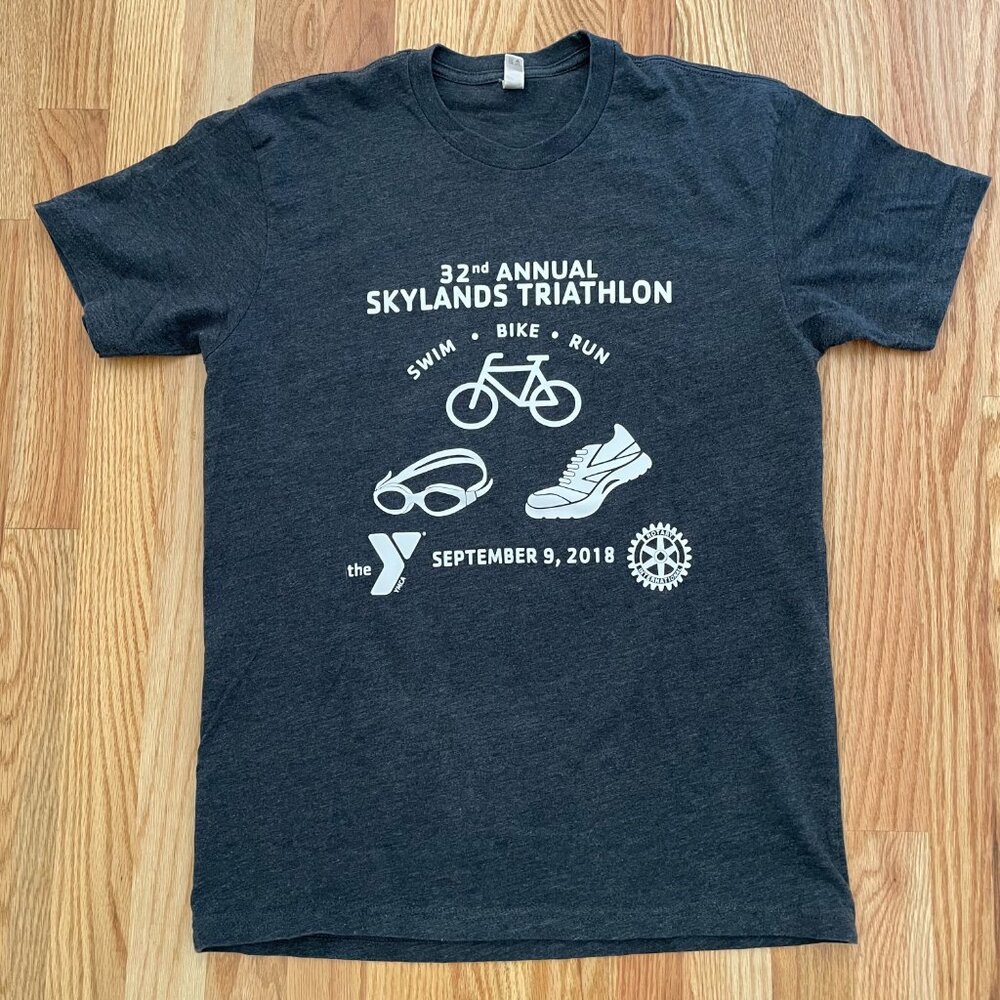 Next Level Apparel Skylands Triathlon Graphic T-Shirt Unisex Gray